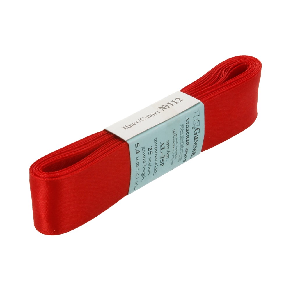 картинка Атласная лента AL-25P №112 т.красный от магазина Mokos