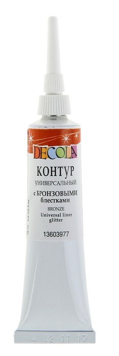 картинка C бронзовыми блестками контур универсальный Декола 18мл от магазина Mokos