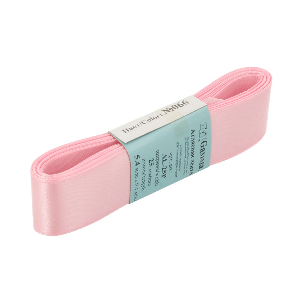 картинка Атласная лента AL-25P №066 цв.розовый от магазина Mokos