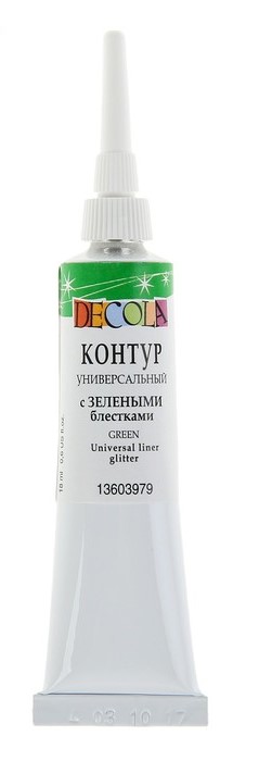 картинка C зелеными блестками контур универсальный Декола 18мл от магазина Mokos