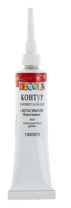 картинка C красными блестками контур универсальный Декола 18мл от магазина Mokos