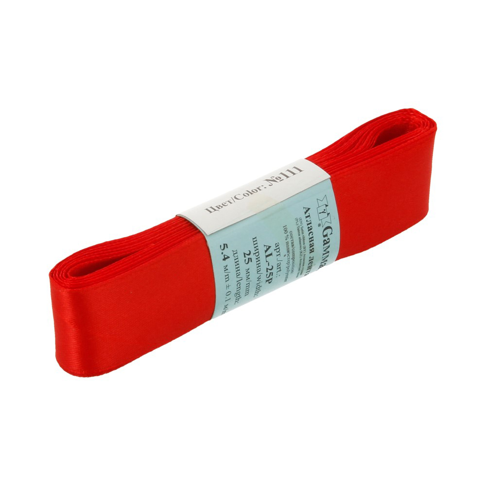 картинка Атласная лента AL-25P №111 цв.красный от магазина Mokos